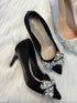 Pearl Crystal Bow-Knot Wedding Pointed Toe Heels